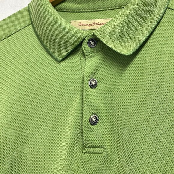 Tommy Bahama Textured Modal Short Sleeve Casual Golf Polo Shirt Men XL Green - Picture 13 of 16